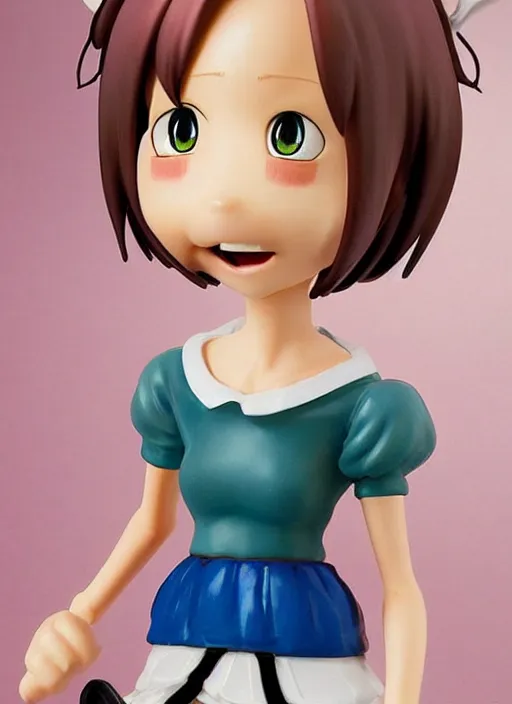 Prompt: a hyperrealistic oil painting of a kawaii anime girl figurine caricature ugly crying featured on wallace and gromit by studio ghibli