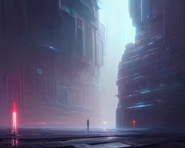 Image similar to great city at the end of time floating in space, a sci-fi digital painting by Greg Rutkowski and James Gurney, trending on Artstation, eerily beautiful, highly detailed