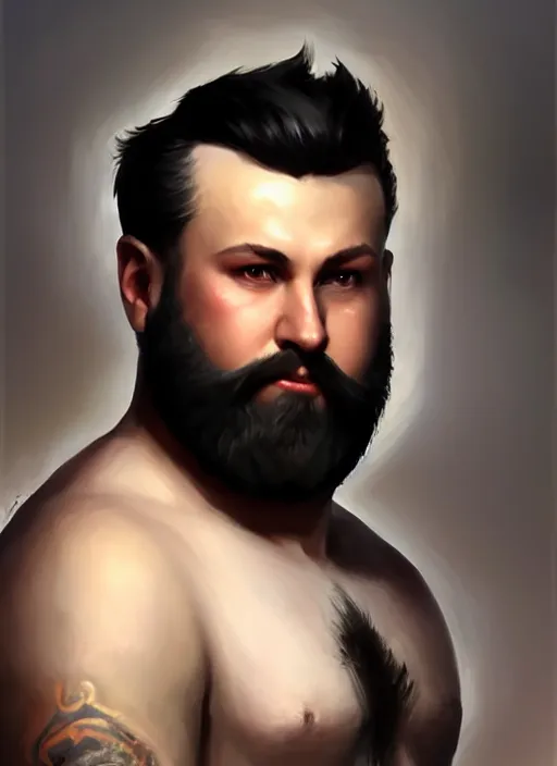 Image similar to a _ fantasy _ style _ portrait _ painting _ of white male short black hair chubby disconnected beard, rpg dnd oil _ painting _ unreal _ 5 _ daz. _ rpg _ portrait _ extremely _ detailed _ artgerm _ greg _ rutkowski _ greg