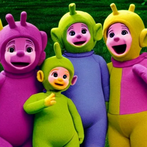 Prompt: teletubbies 2 : we're coming to kill you, by m. night shyamalan