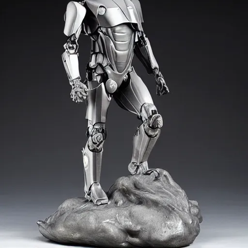 Image similar to A Rodin sculpture of Robocop