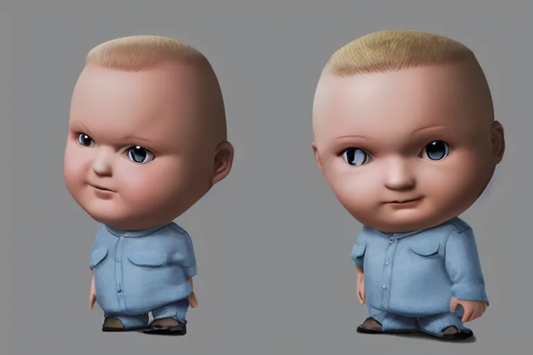 Prompt: bobby hill chibi, photorealistic 3 d render