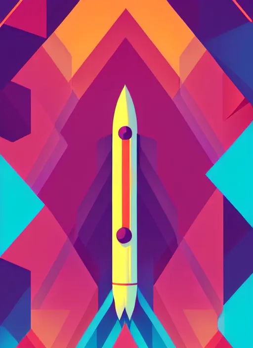 Prompt: symmetry!! vector poster art geometric shapes rocket, centred, vibrant, detailed, median photoshop filter vector behance, hd by artgerm, by rhads, makoto shinkai and lois van baarle