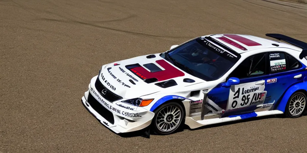 Prompt: Lexus IS350 Rally Car