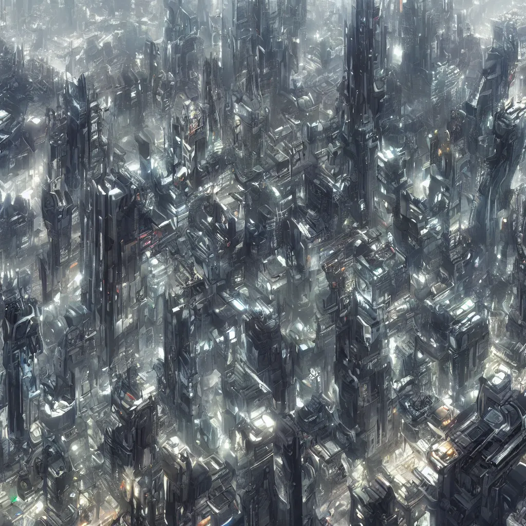 Image similar to large futuristic city, by christian haley, artstation