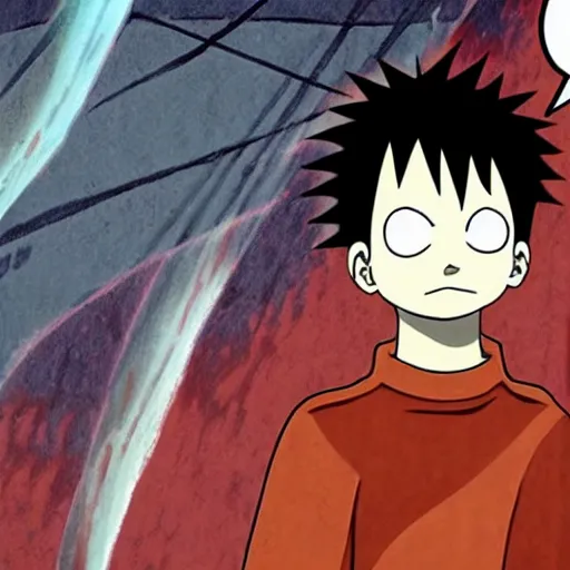 Image similar to gaara redrawn as mob psycho