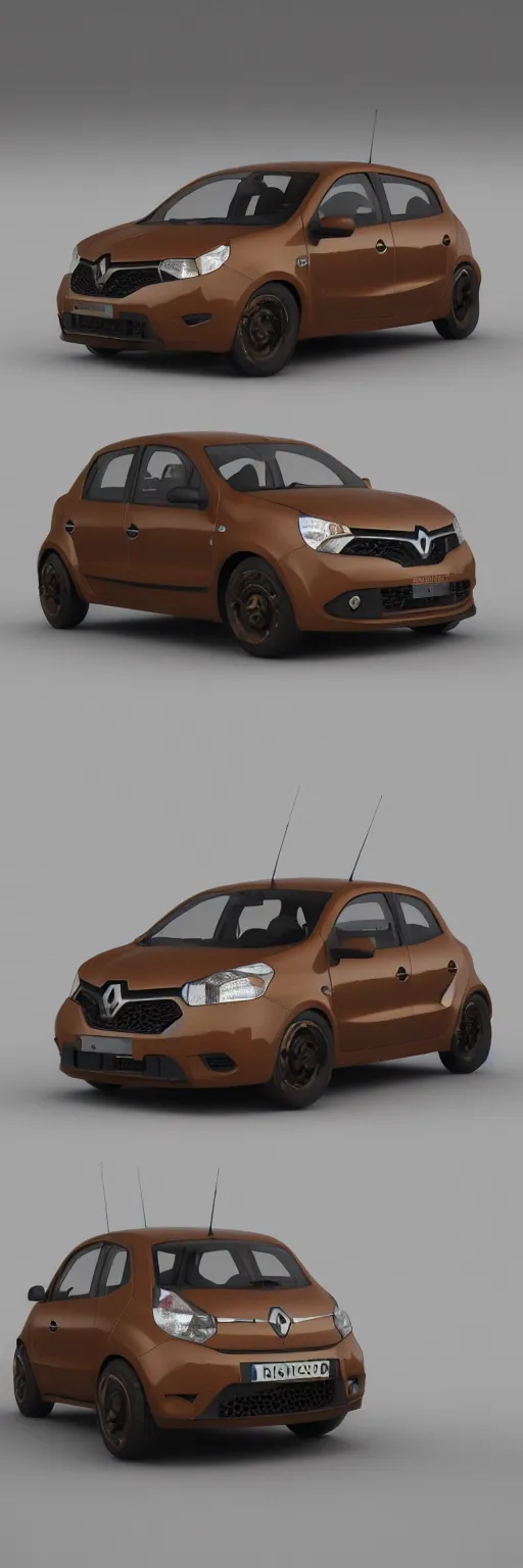 Image similar to octane render of steampunk version of Renault sandero from 1700th