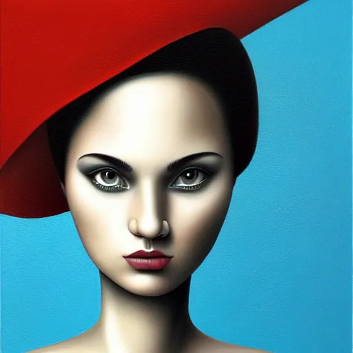 Prompt: very detailed, behance contest winner, airbrush art, pop surrealism, minimalist, detailed painting, an ultrafine detailed painting by rafal olbinski, skeuomorphic, a painting of a woman