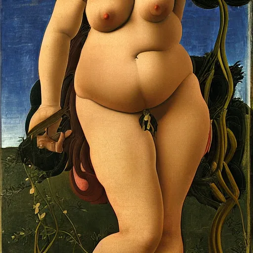 Image similar to Danny Devito as Venus, painting by Sandro Botticelli, detailed, 4k