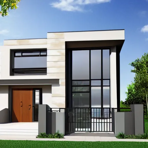 Prompt: modern family house two storey architect plan