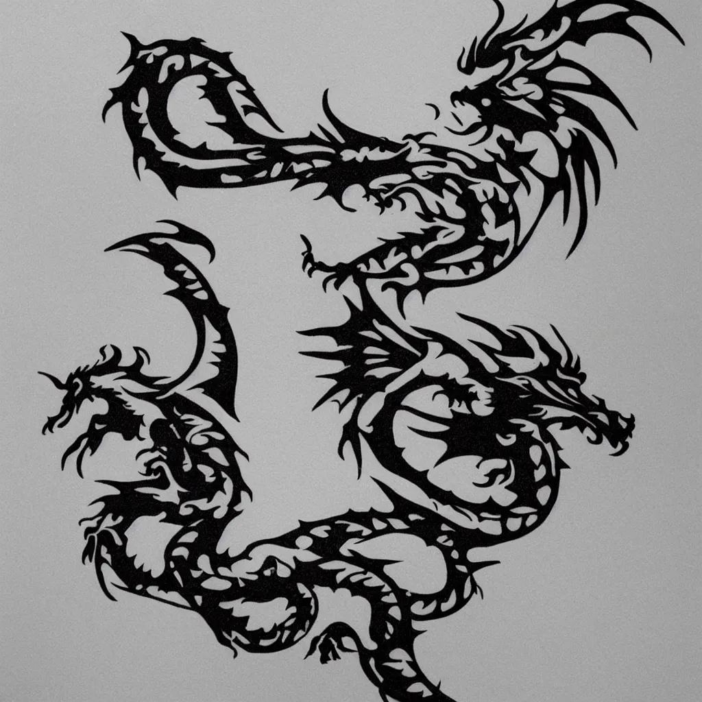 Image similar to dragon tattoo, minimalistic