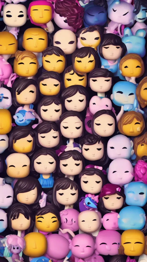 Image similar to sweet lady Funko Pop emoji portrait cinematic lighting