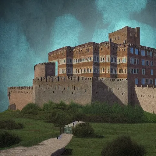 Prompt: a renaissance fortress, digital art