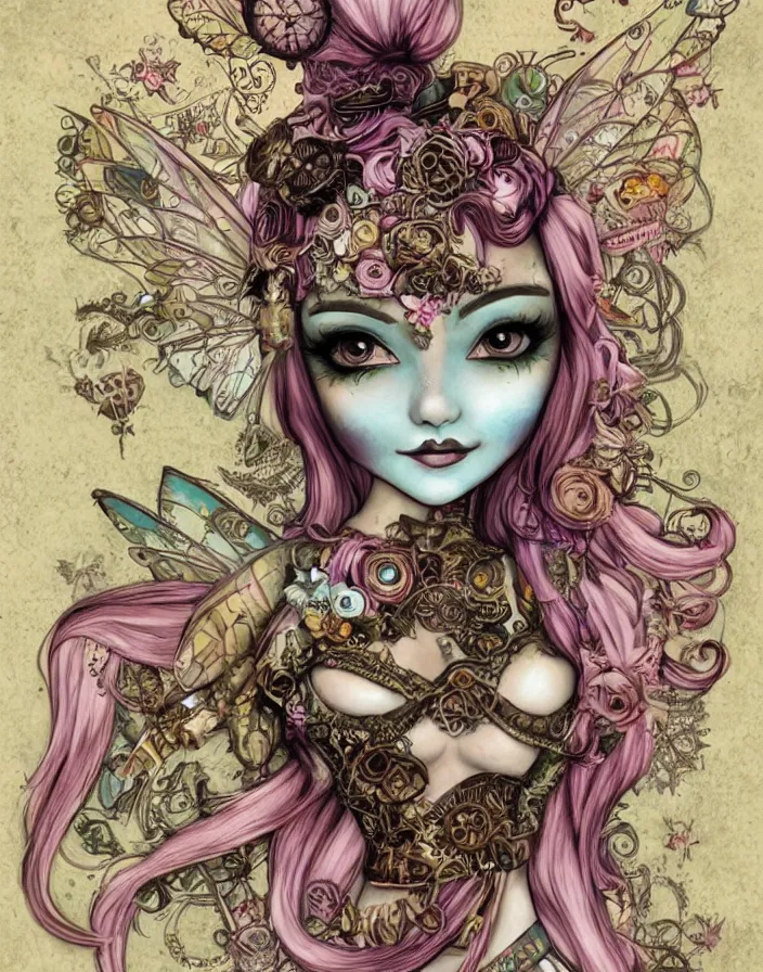 Image similar to steampunk fairy princess, by Jasmine Becket-Griffith