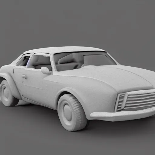 Prompt: a clay model of a car, high quality, high resolution,detailed, studio soft lighting, ambient occlusion