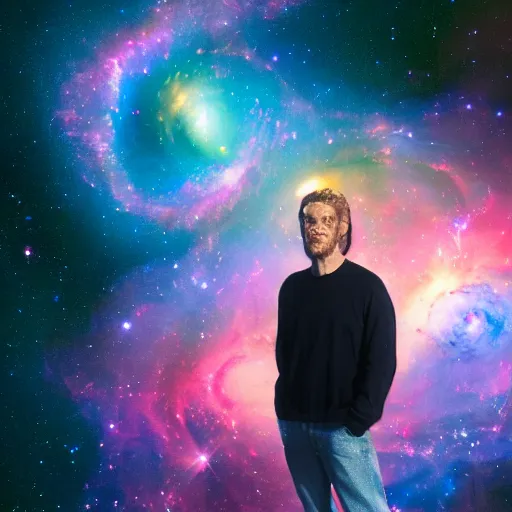 Prompt: portrait of god, galaxies and nebulae behind him in a transcendent, ascended plane of existence and reality