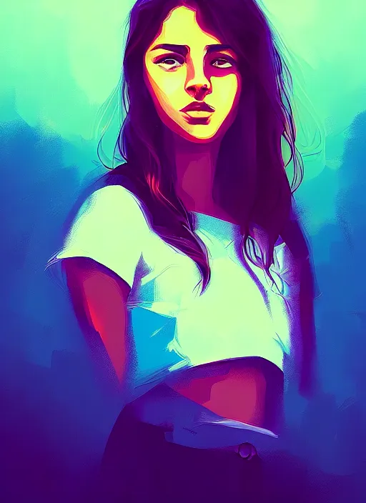 Prompt: a portrait of a pretty young lady by alena aenami