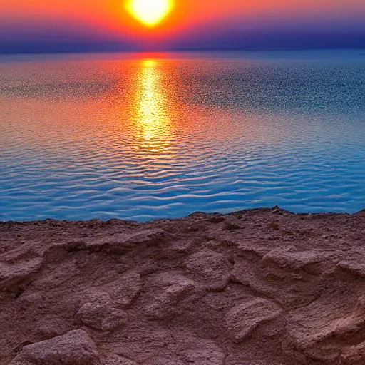 Image similar to a sunset at the dead sea