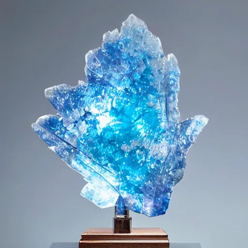 Image similar to blue ice crystal forest sculpture of galaxy