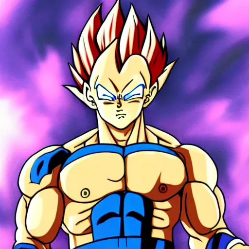 Prompt: majin vegeta fan art