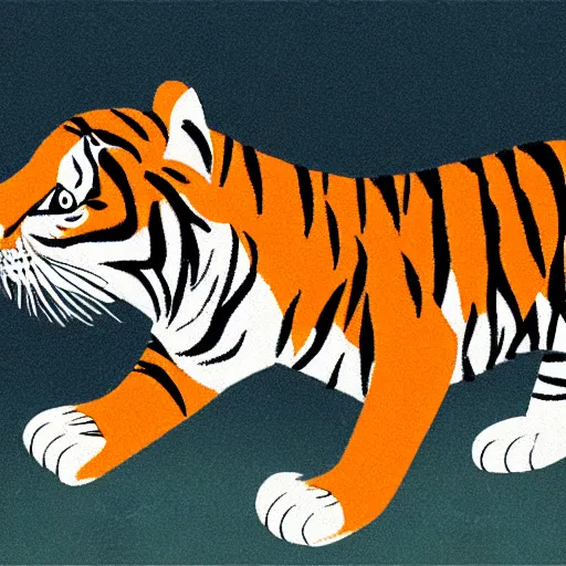 Image similar to “a cartoon of a tiger exercising”