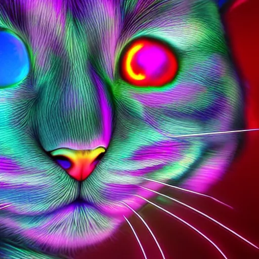 Image similar to Photorealistic magic crystalline cat. Hyperdetailed photorealism, 108 megapixels, amazing depth, glowing rich colors, powerful imagery, psychedelic Overtones, 3D finalrender, 3d shading, cinematic lighting, artstation concept art