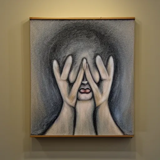 Image similar to psychedemia conference, chalk on canvas