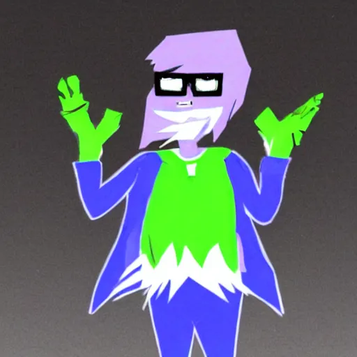 Image similar to rivers cuomo as kris from deltarune