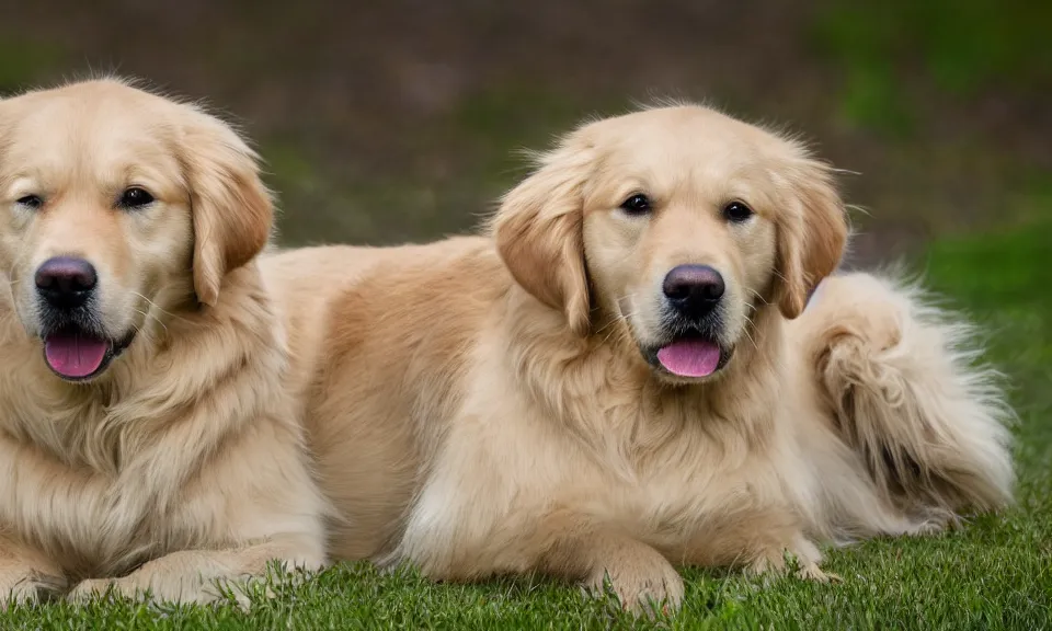 Prompt: 4K HD, high detail photograph, shot with Sigma f/ 4.2 , 250 mm sharp lens, shallow depth of field, subject= golden retriever, consistent, high detailed light refraction, high level texture render