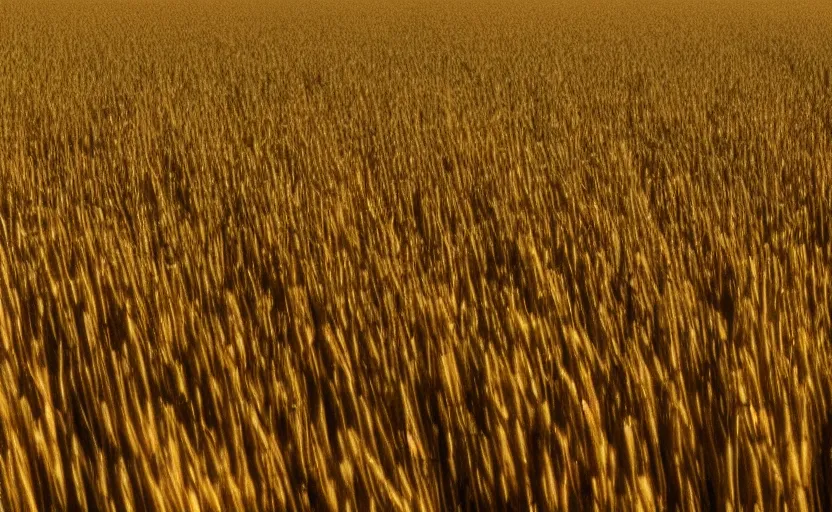 Image similar to black slush flying through a wheat-field, dusk, sunrise, 2003 still from pixar, 4k