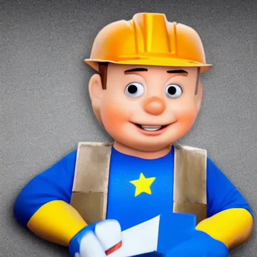 Image similar to bob from bob the builder spotted in real life, camera footage, realistic, 4 k, hyperrealistic, award winning