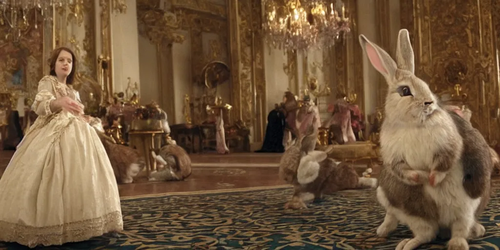 Image similar to a rabbit in the movie russian ark, screenshot