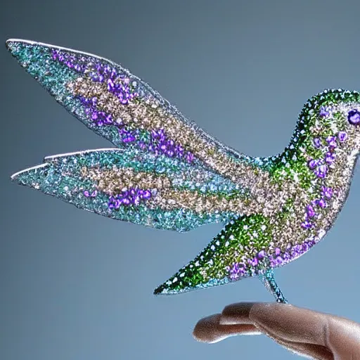 Image similar to hummingbird made out of crystal