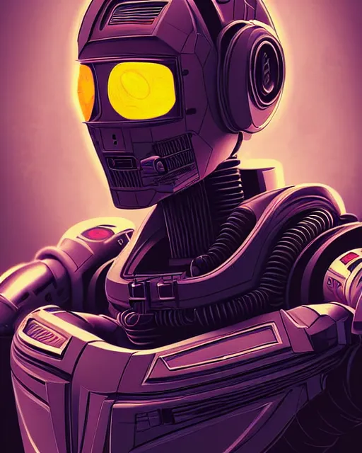 Image similar to robot, character portrait, portrait, close up, concept art, intricate details, highly detailed, sci - fi poster, cyberpunk art, in the style of looney tunes