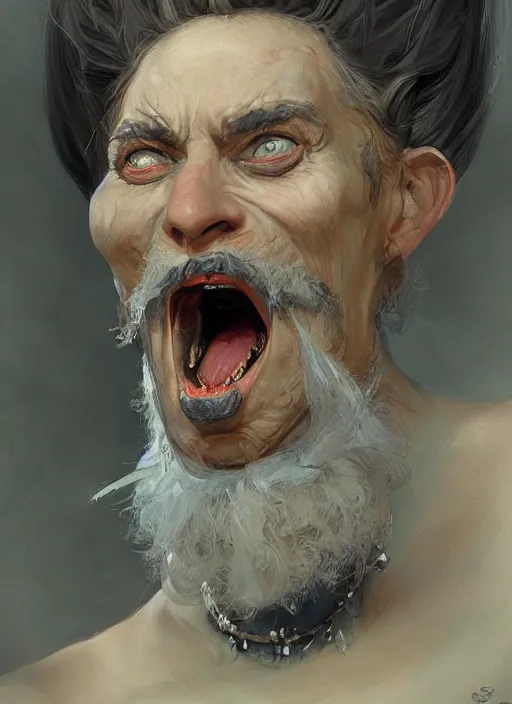 Image similar to close up concept art of a loud victorian character, by sabbas apterus, by donato giancola