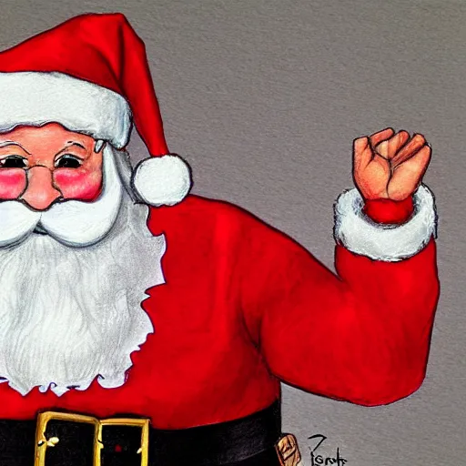 Image similar to a beautiful sketch of santa clause by gabi tozati