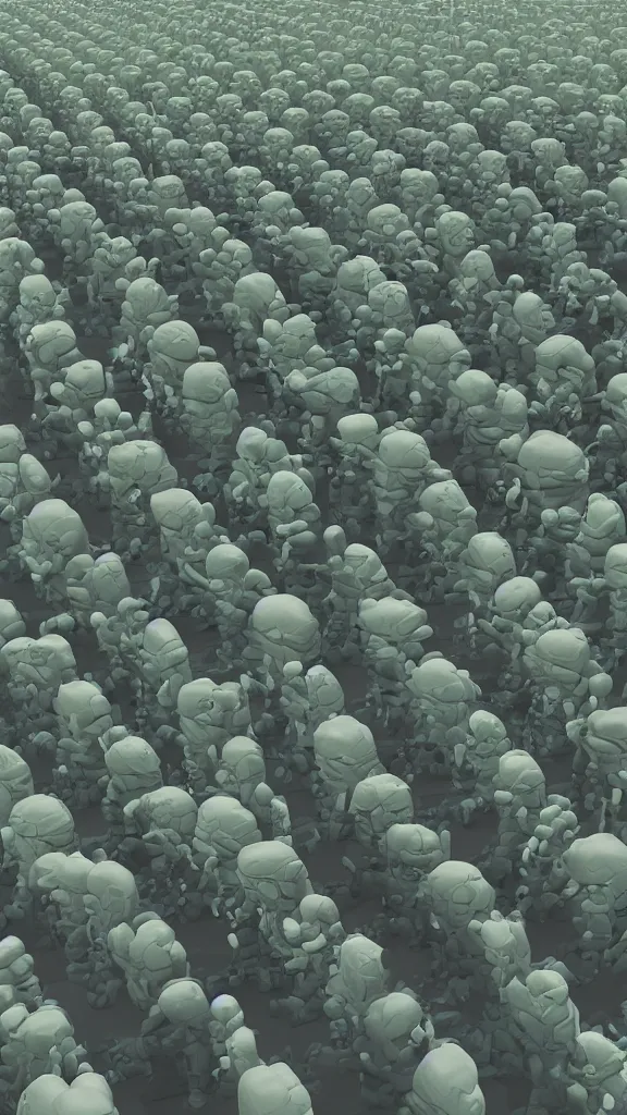 Image similar to army of Obama clones the size of the Hulk by Beeple, 4K