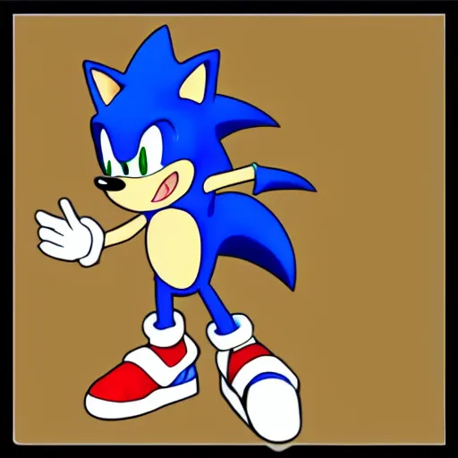 digital art of sonic the hedgehog, deviantart,, Stable Diffusion