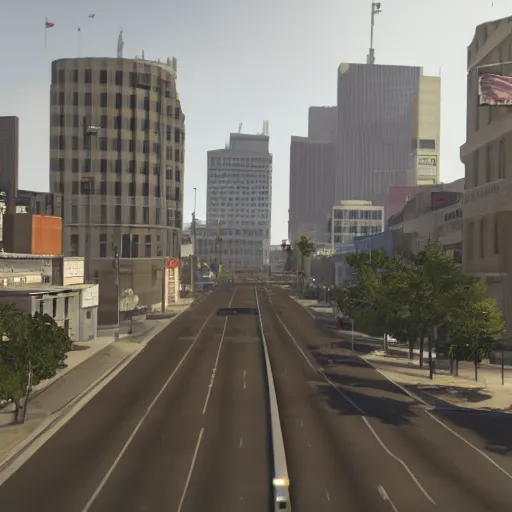 Prompt: concept art Grand Theft Auto downtown Winnipeg, Highly Detailed, Unreal engine 5, HD, 8k, GTX 3090