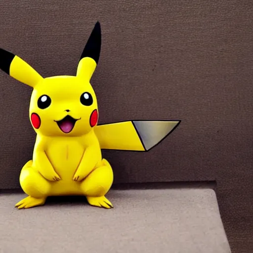 Image similar to Pikachu Sculpture made out of planks