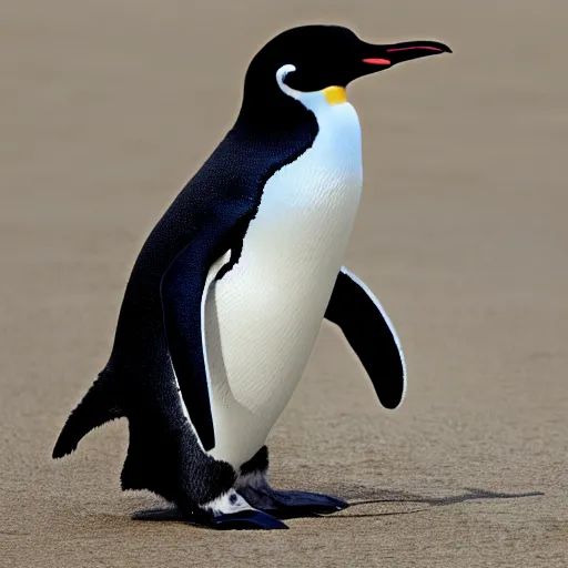 Image similar to a penguin that is feeling cold af