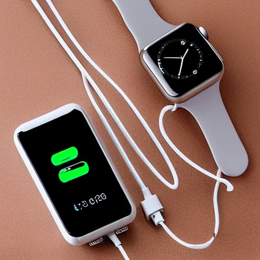 Image similar to power bank with apple watch charger