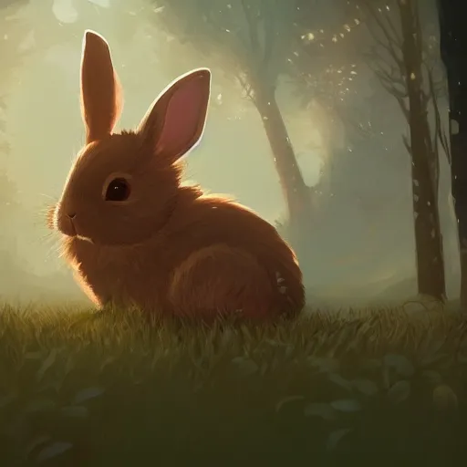 Image similar to cute rabbit by victo ngai and andreas rocha and greg rutkowski trending on artstation unreal engine 8 k hd wallpaperjpeg artifact blur