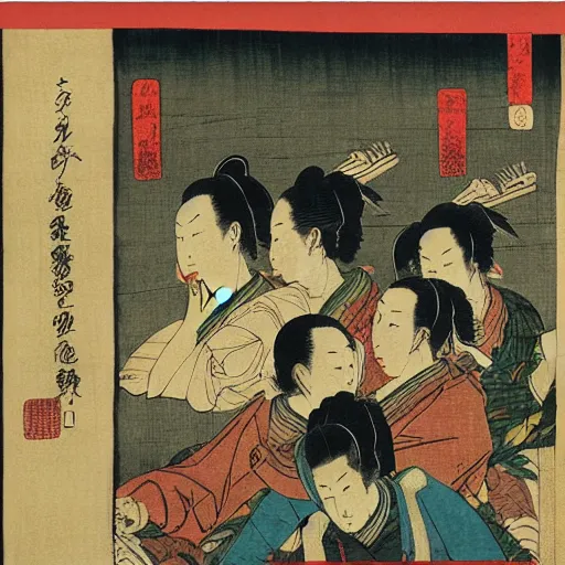 Image similar to Left 4 Dead 2 by Utagawa Kuniyoshi, woodblock print