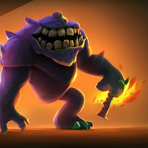 Image similar to cho gath from league of legends, pixar style