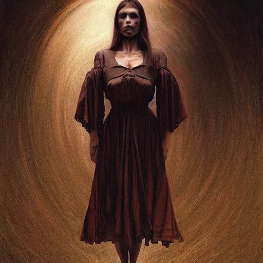 Image similar to macabre art, vladimir putin women maid dress, ballerina dancing, horror, macabre art, stuning 3 d render, masterpiece, dark, by donato giancola and greg rutkowski and wayne barlow and zdzisław beksinski, realistic face