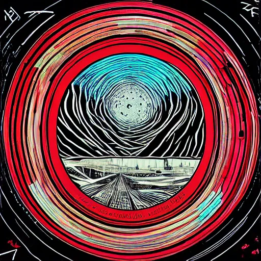 Prompt: Album Cover by Stanley Donwood, 8k