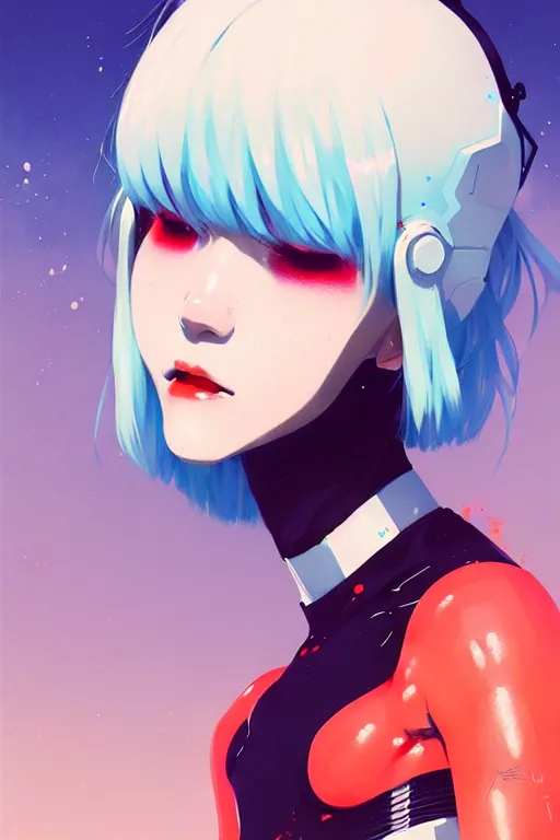 Image similar to a ultradetailed beautiful panting of rei ayanami, by conrad roset, greg rutkowski and makoto shinkai, trending on artstation