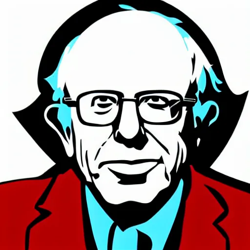 Image similar to bernie sanders, digital art, iconic icon, 2 d vector logo, cartoon, t - shirt design