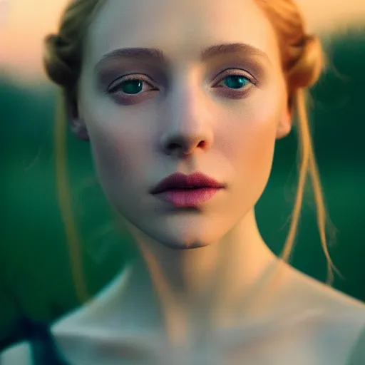 Image similar to photographic portrait of a stunningly beautiful english renaissance female in soft dreamy light at sunset, beside the river, soft focus, contemporary fashion shoot, in a denis villeneuve and tim burton movie, by edward robert hughes, jimmy nelsson, extremely detailed, breathtaking, hyperrealistic, perfect face, octane render